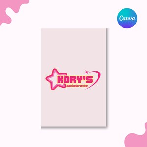 Star Y2k Style Welcome Sign, Instant Download, Digital Signage, Custom Canva Template, Personalized Party Sign
