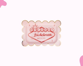 Vegas Casino Paper Plates, Bachelorette Supplies, Tableware Set