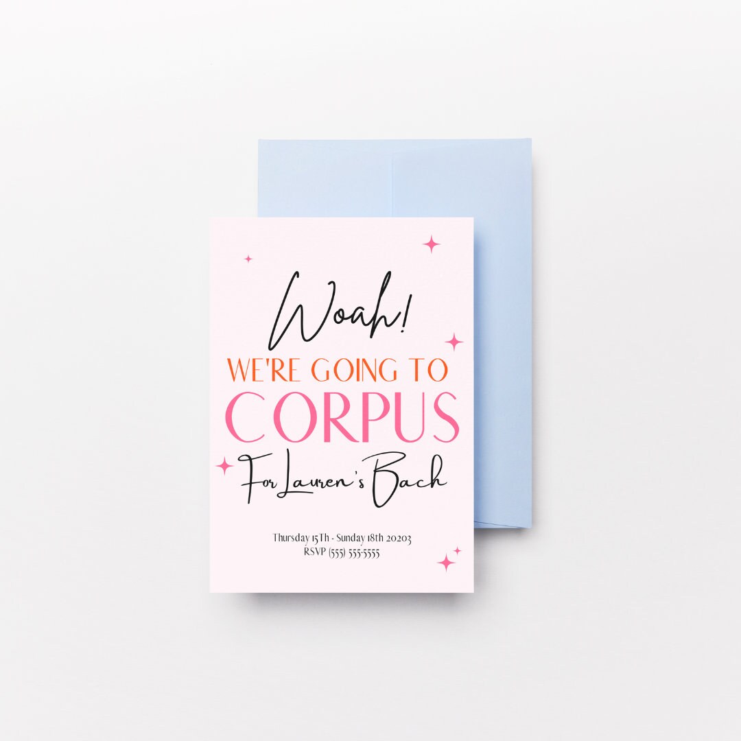 We're Going to Corpus Christi Invitation Template Etsy