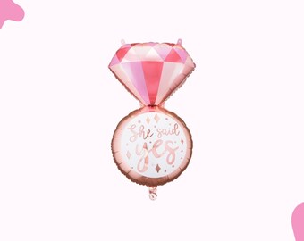 Pink Diamond Ring Balloon, Bachelorette Party Decor