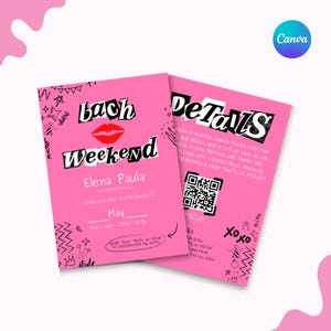 Mean Girls Bachelorette Itinerary, Custom Canva Template, Instant Download, Digital Template, Party Supplies, QR Code