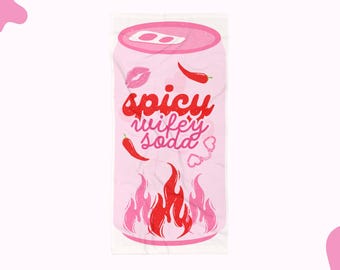 Ręcznik plażowy Spicy Wifey Soda, gadżet na plażę dla dziewczyn, upominek na wieczór panieński