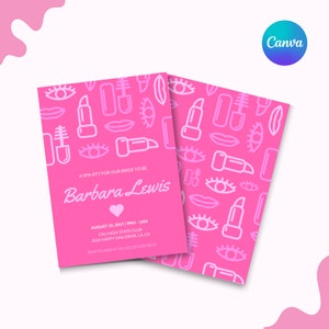 Self Care Spa Bachelorette Invitation, Custom Canva Invitation, Instant Download, Pamper Party, Digital Template, Party Supplies