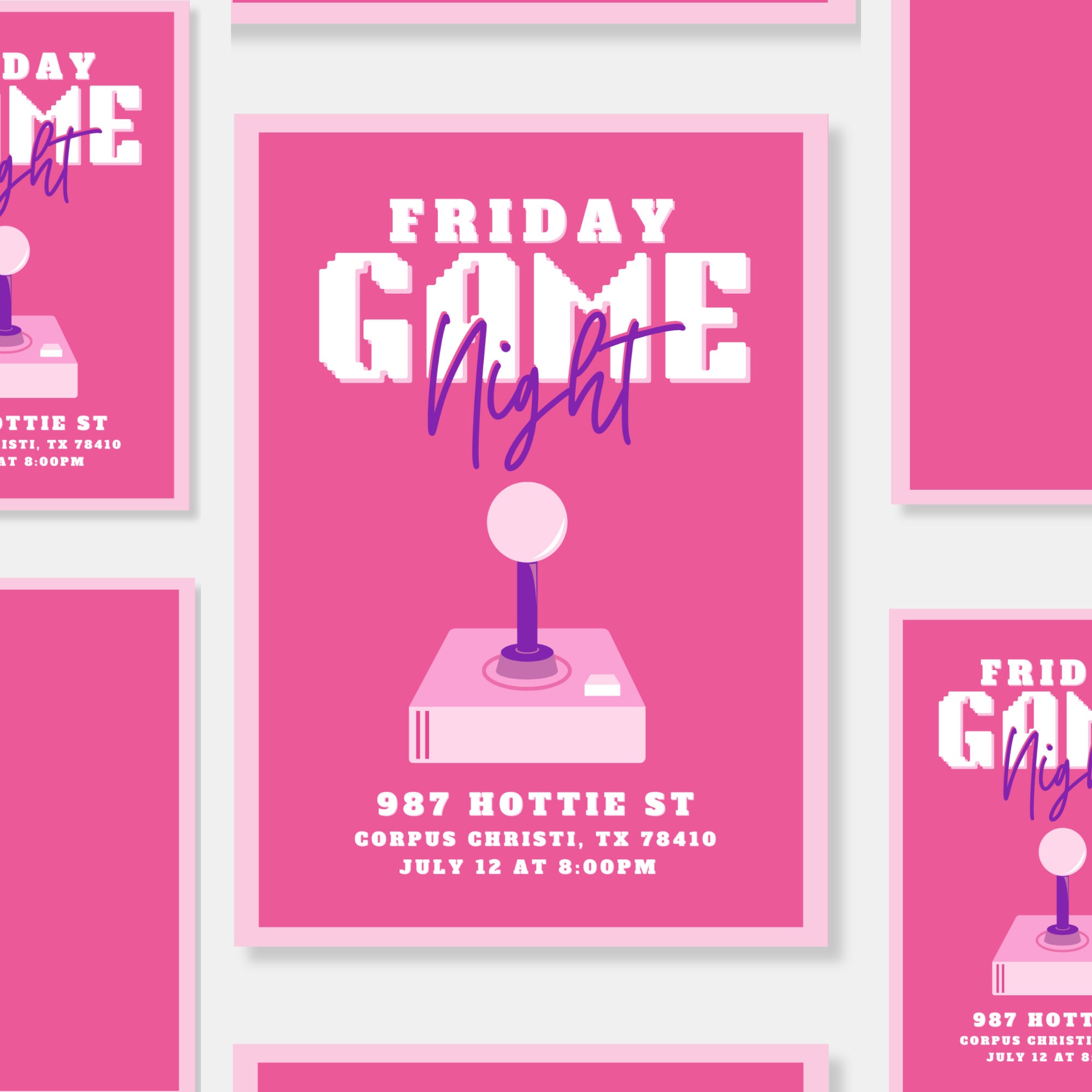 Game Night Invitation Editable Game Night Invite Canva Etsy