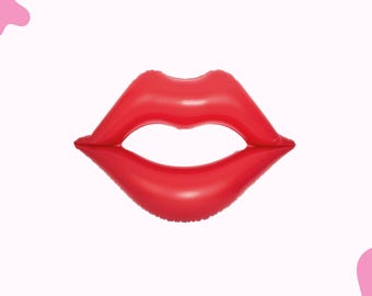 Red Lips Pool Float, Red, Bachelorette or Girls Party Decor