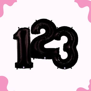 34&quot; Black Number Balloon, Megaloons Numbers 0-9, Large Numbers 0-9, Birthday & Party Decorations, Party Supplies