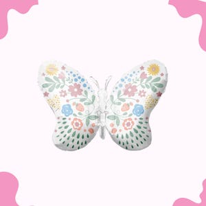 34&quot; Lovely Butterfly Balloon, Pastel Butterfly Foil Balloon, Bachelorette Party Decor, Birthdays Occasions, Spring Summer Balloon