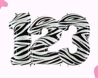 Zebra Number Balloon, Party Decor