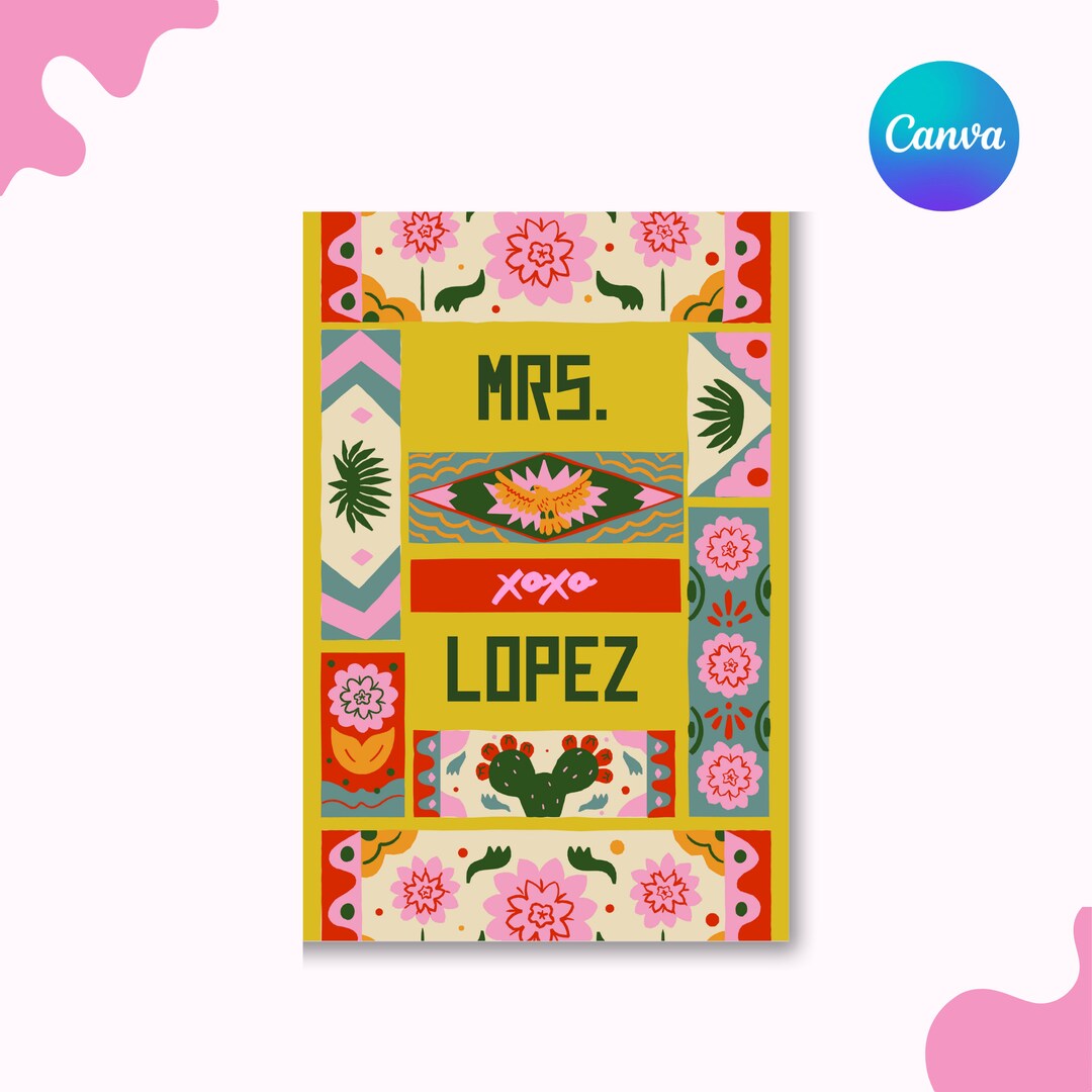 Decorative Flowers Aztec Welcome Sign, Instant Download, Digital ...