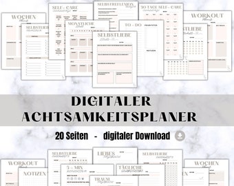 Mental Health Planner German selcare planner Selflove weekly journal digital Planer Printable self reflexion weekly plan for growth Journal