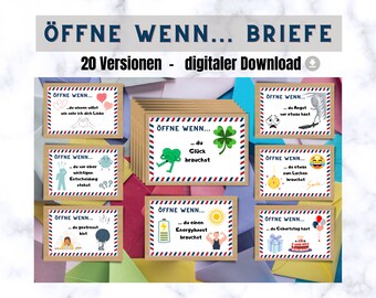 Open when letters Templates German love letters long Distance relationship gift cute selfmade gift for him her anniversary gift Valentines