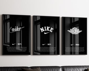 Hypebeast Sneaker Poster Set van 3, Sneaker Wall Art, Sneakerhead Decor, Minimalistische Boyfriend Poster, Hypebeast Print, Basketbal Poster