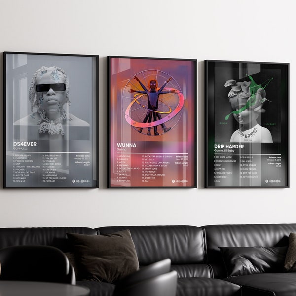 Gunna Cover Poster Set of 6, Rap Classics Poster, Hip Hop Poster, Cover Art Print, Music Wall Print, HypeBeast Poster, Album Print