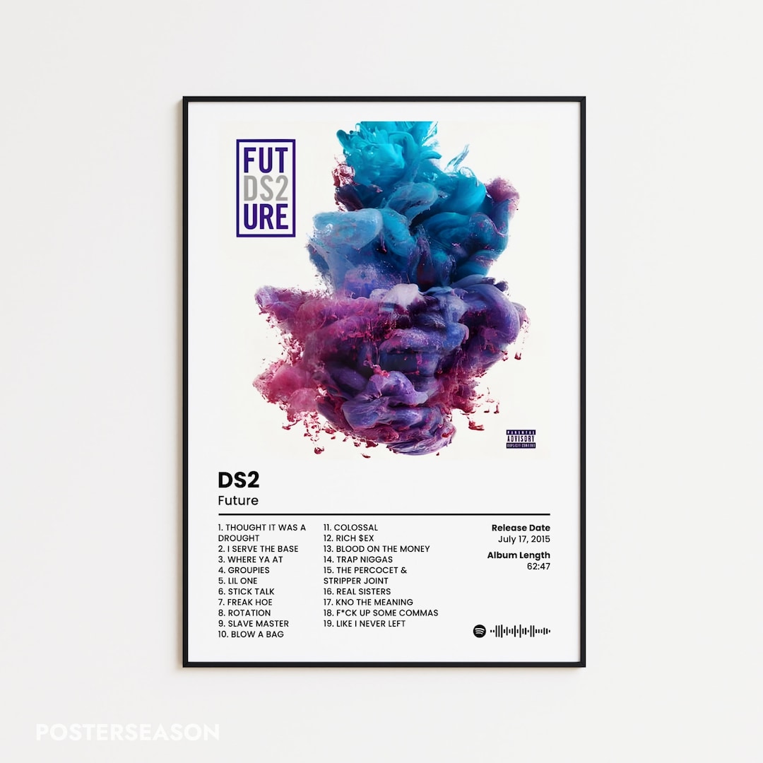 Future Album Poster, DS2 Album Cover Print, Tracklist Poster, Rap