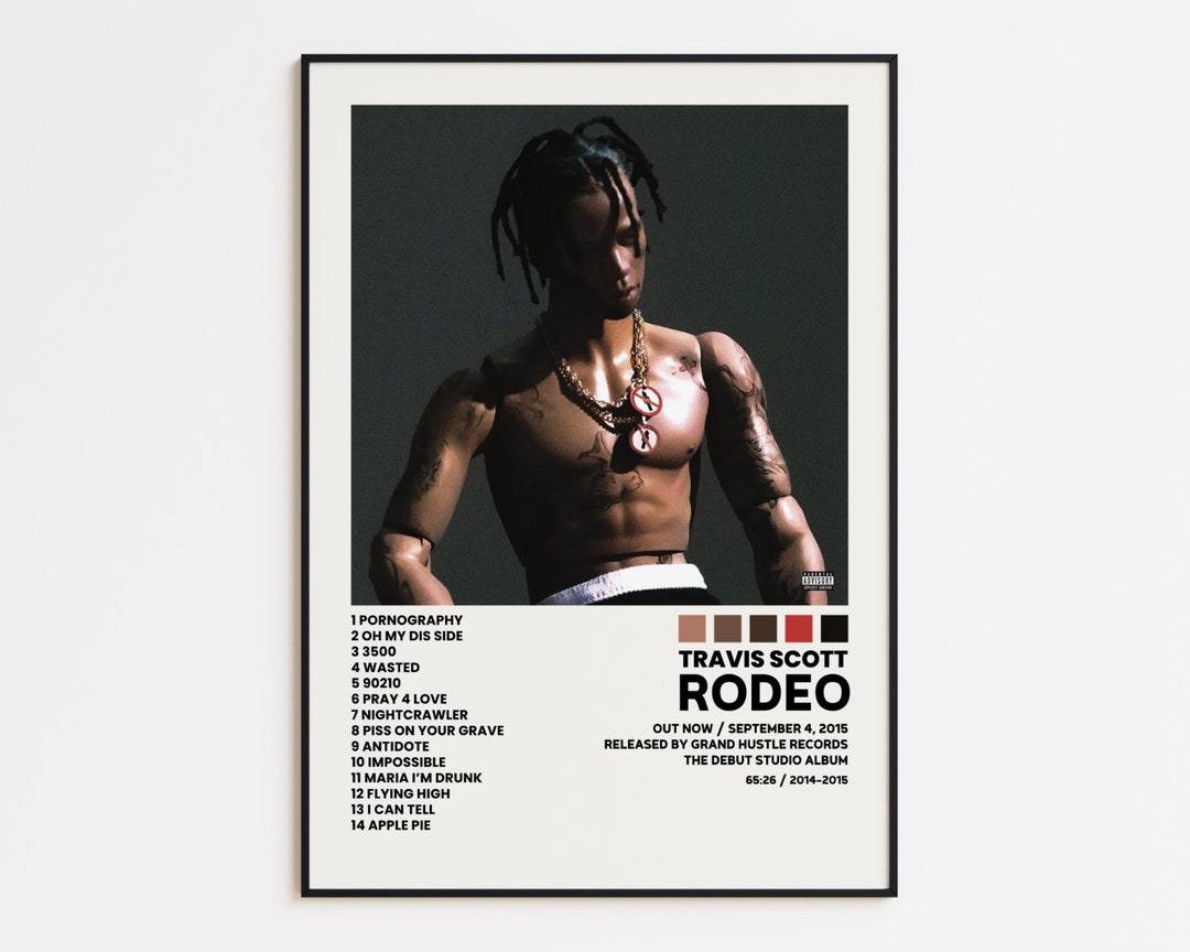 Travis Scott Cover Poster Rodeo Album Wall Print Tracklist Etsy
