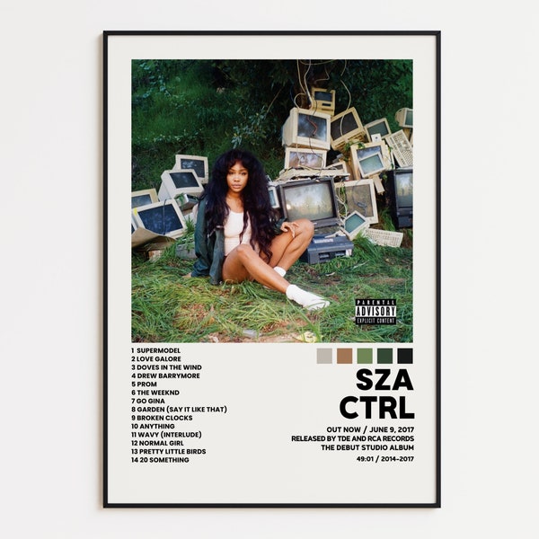SZA Cover Poster, CNTRL Album Wanddruck, Tracklist Poster, SZA Album Print, Rap Classics Poster, Cover Art Poster, Hip Hop Poster