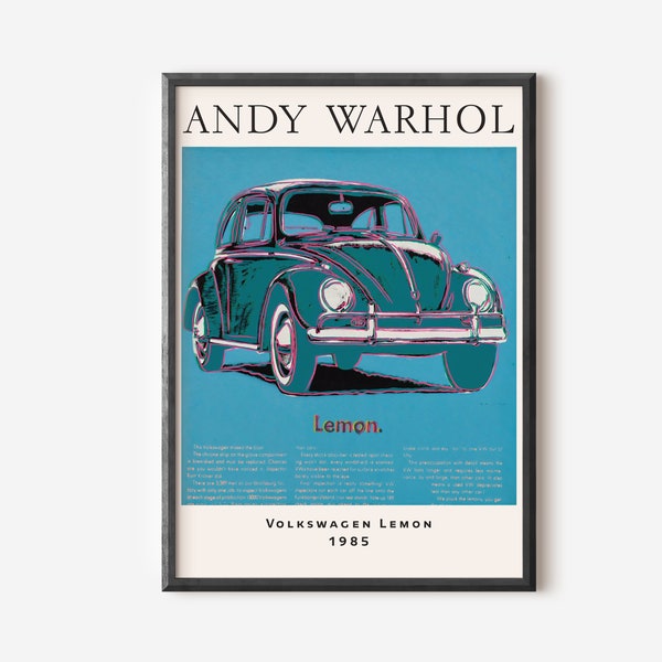 Andy Warhol Print, Andy Warhol Poster, Museum Poster, Exhibition Print, Pop Art Wall Art, Volkswagen Beetle, Trendy Prints, Gallery Wall Set
