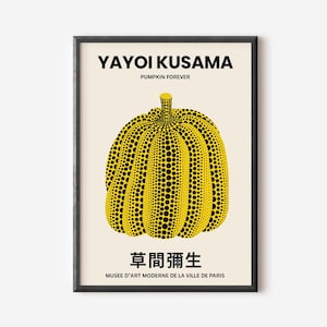 Yayoi Kusama poster, tentoonstelling poster, Pumpkin Forever, Yayoi Kusama print, Japanse kunst, museum poster, afdrukbare muurkunst, decor van het huis