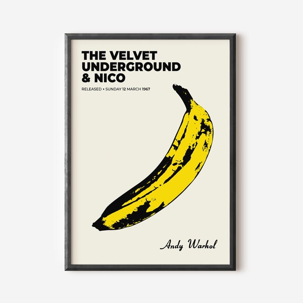 Andy Warhol Print, Andy Warhol Poster, Affiche de musée, Impression d’exposition, Pop Art Wall Art, Velvet Underground, Impression tendance, Ensemble mural de galerie