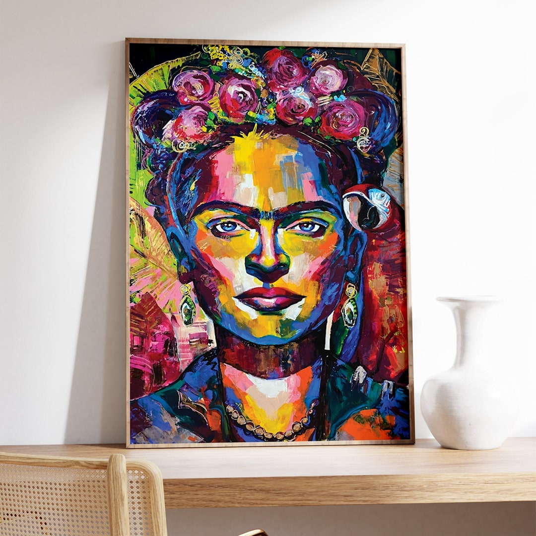 Frida Kahlo Floral Print, Frida Kahlo Poster, Frida Kahlo Art, Frida