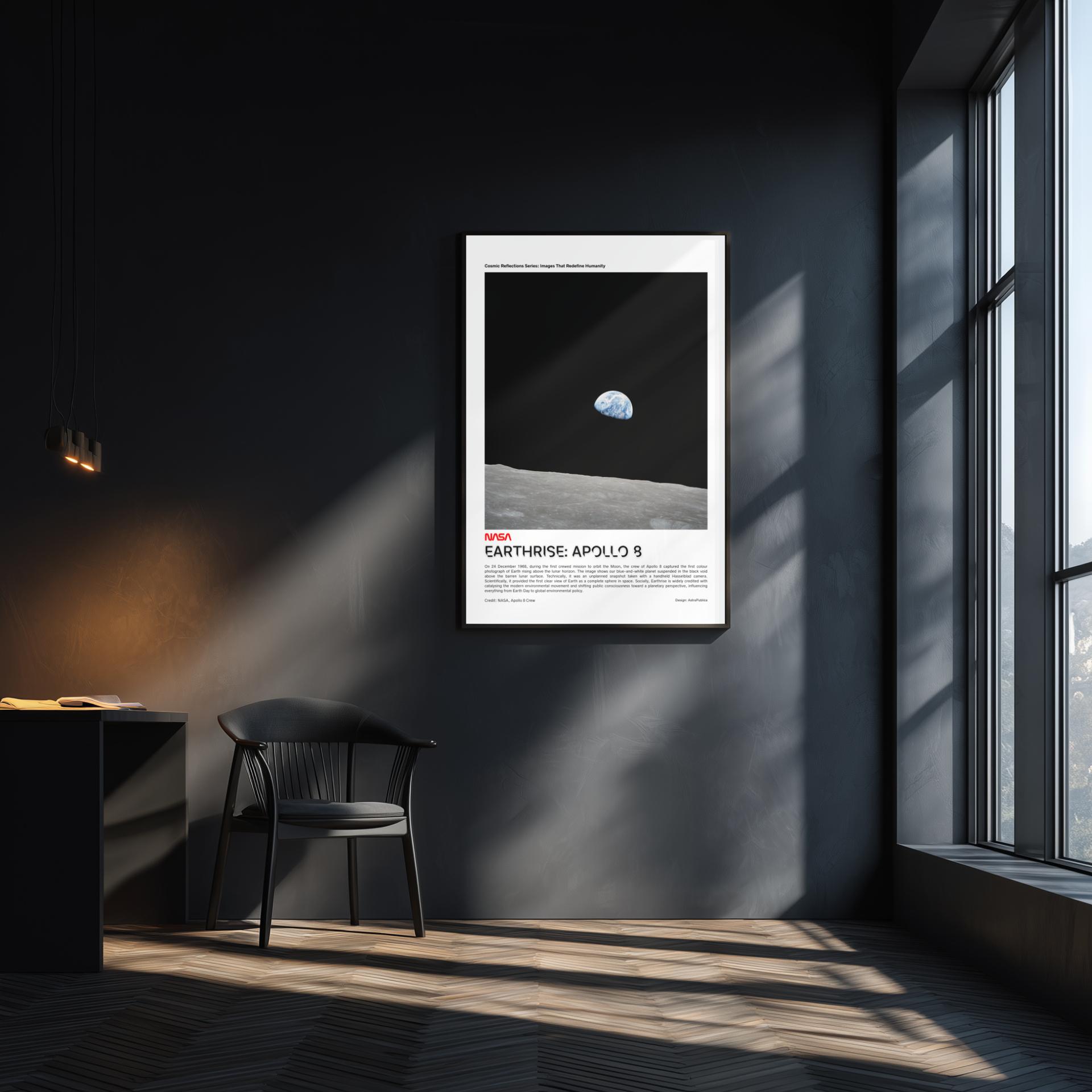 Earthrise Apollo 8 Poster | NASA Iconic Print | NASA Wall Art | Apollo ...
