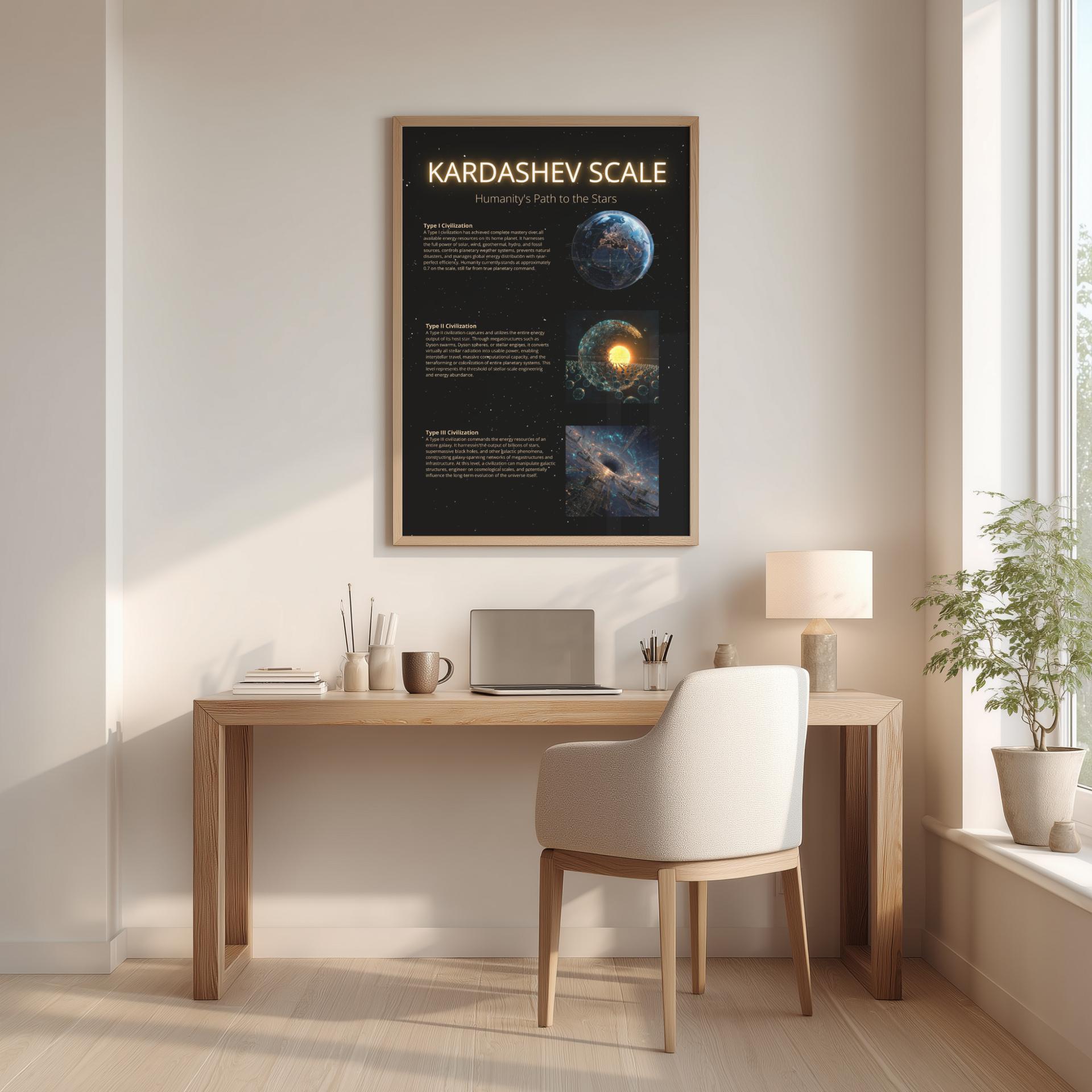 Kardashev Scale Framed Poster | Type I II III Civilization Levels ...