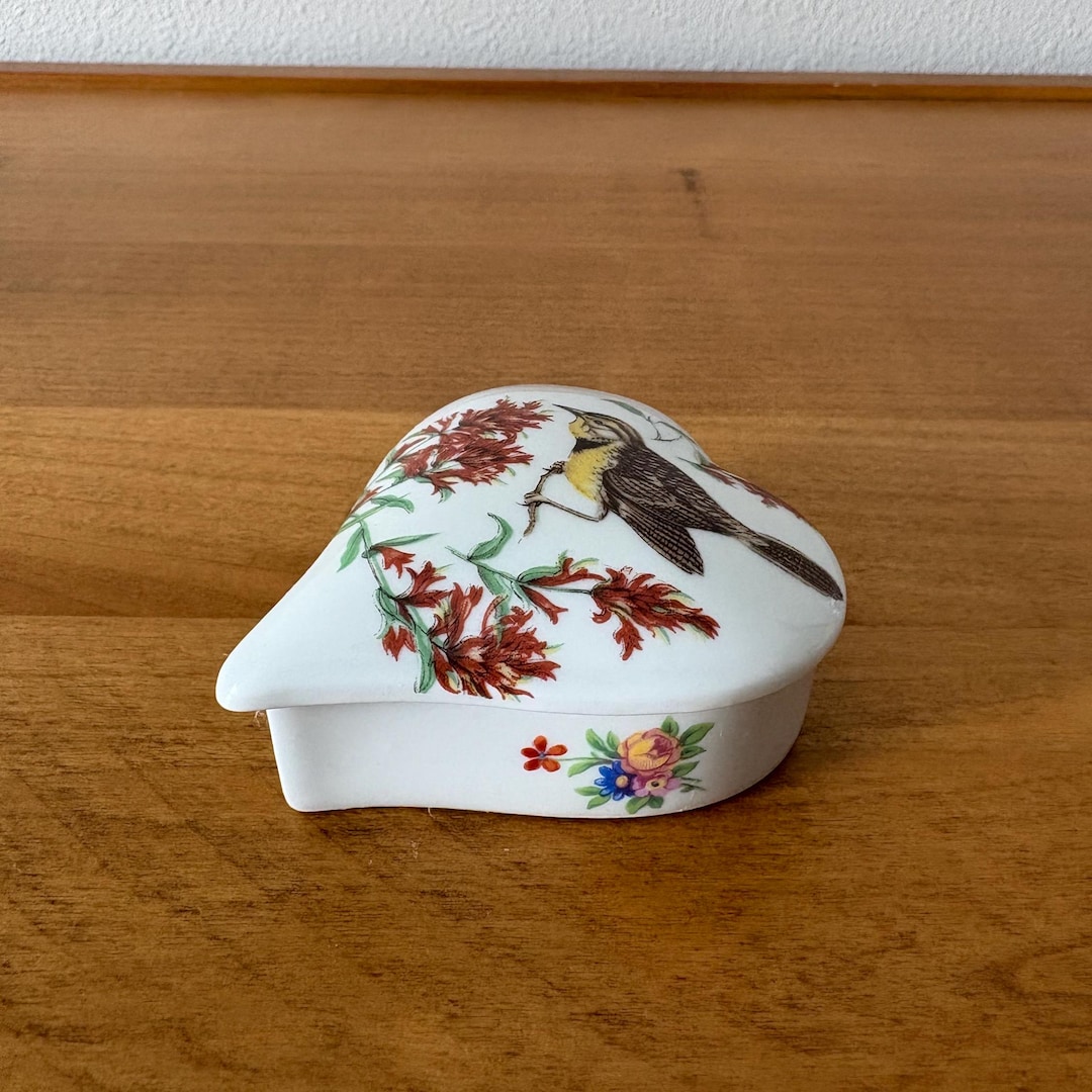 Small Vintage French Limoges Heart Shaped Porcelain Trinket Box - Etsy