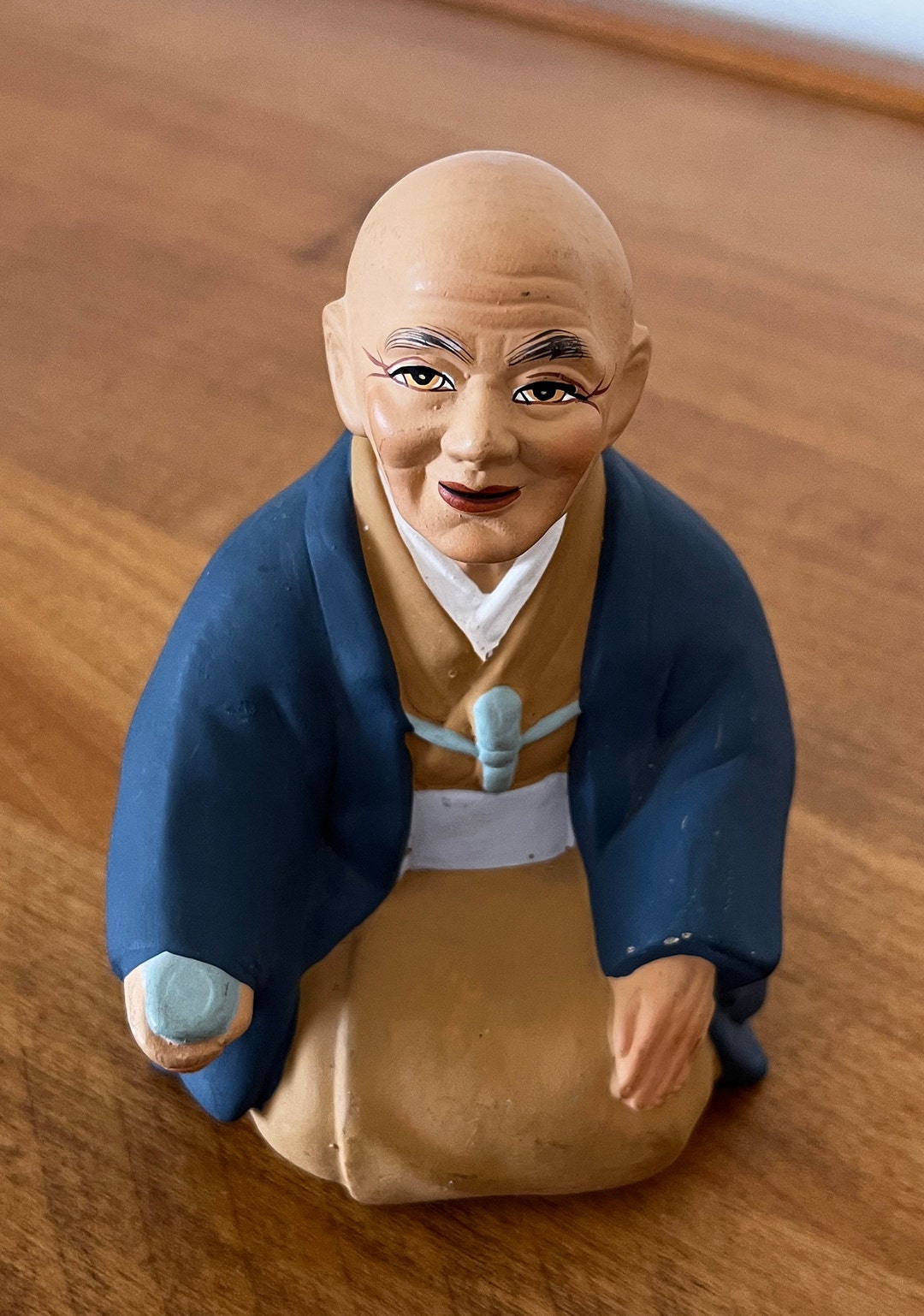 Vintage Hakata Urasaki Doll Old Man Holding Cup Japan Figurine Davar Etsy