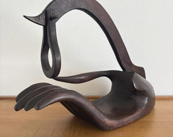 Vintage Wooden Hand Wine Bottle Holder / Abstract Home Design Decor
