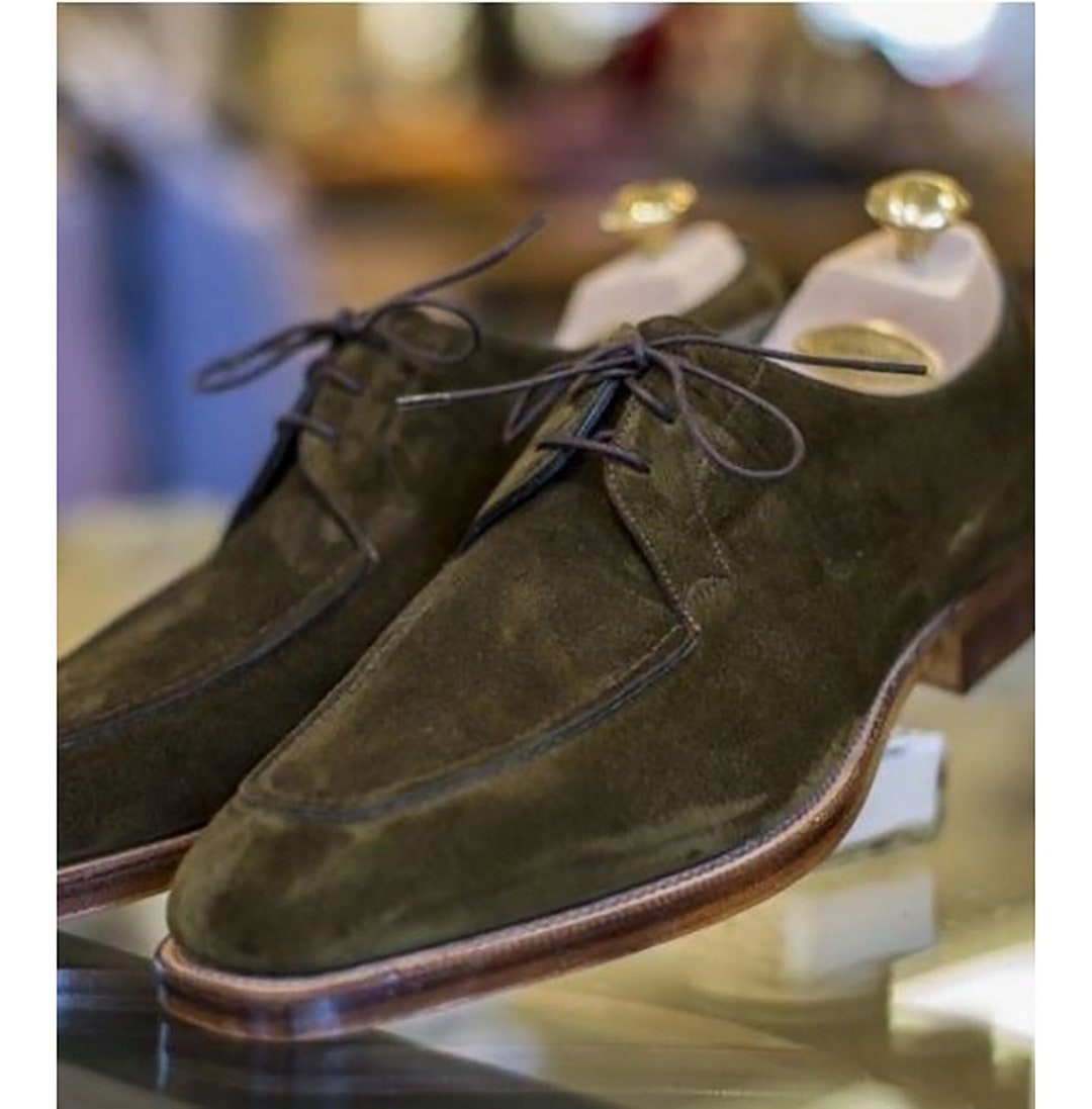 Handstitched Shoes Unique Leather Shoes Men's Derby Etsy