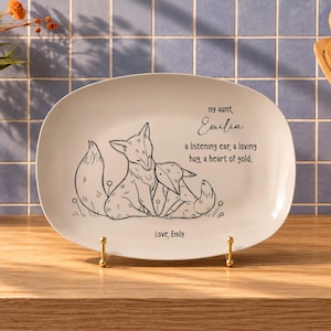 Personalized Message Serving Platter, Custom Family Keepsake Gift, Aunt Birthday Gift, Christmas Gift for Mom, Godmother, Aunt, and Wife