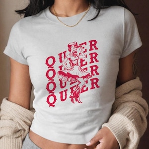 Queer Baby Tee – Y2K Pride Baby Tee | Femboy LGBTQ Crop Top | Gift for Lesbian, Bisexual, Agender, Nonbinary | Trendy Pride Parade Shirt