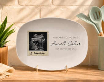 Vassoio personalizzato per ecografia, regalo per annunciare la nascita di un bambino, ricordo dell'ecografia, rivelazione della gravidanza, regalo per la nuova zia, madrina e sorella maggiore.