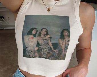 Custom Photo Crop Tank Retro Trendy Cropped Tank 90s Vintage  Baby Tee Custom Y2K Fashion Custom 90s Top Custom Text y2k Shirt Custom Outfit