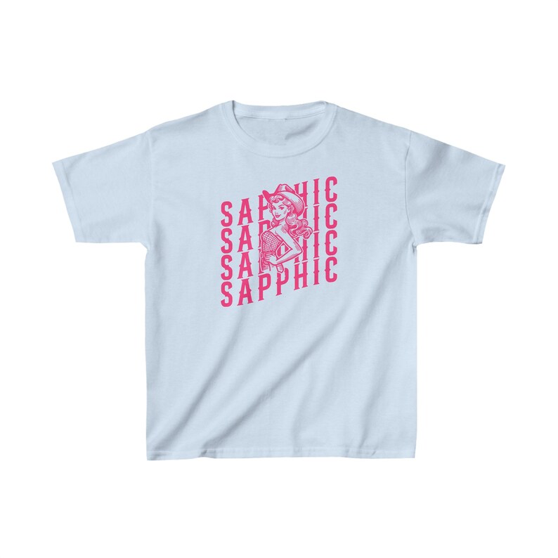 Queer Y2k Baby Tee Sapphic Pride Baby Tee Femboy Odzież 90s Crop Top Retro Lesbijka LGBTQ Prezent Biseksualny T Shirt Parada Dumy Strój Light Blue