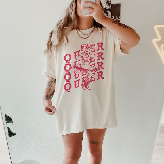 Queer Y2k Tee Shirt Pride Tee Femboy Clothing 90s Oversized