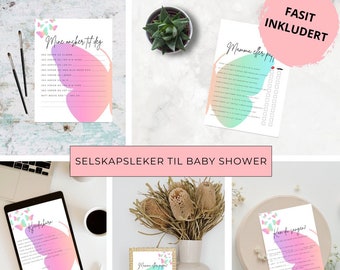 Selskapslek voor babyshower (zomerfugl)