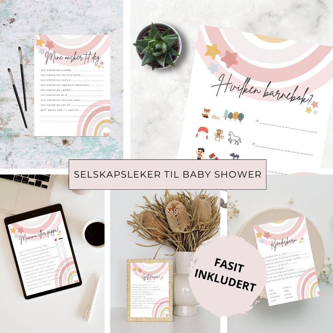 Baby Shower Selskapsleker (regnbue) - Etsy, image size:1080x1080