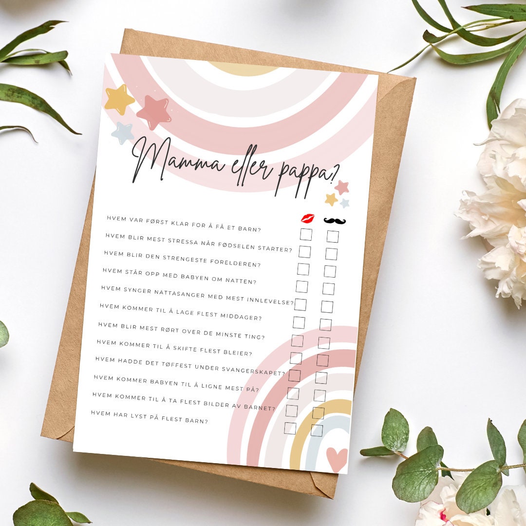 Baby Shower Selskapsleker (regnbue) - Etsy, image size:1080x1080