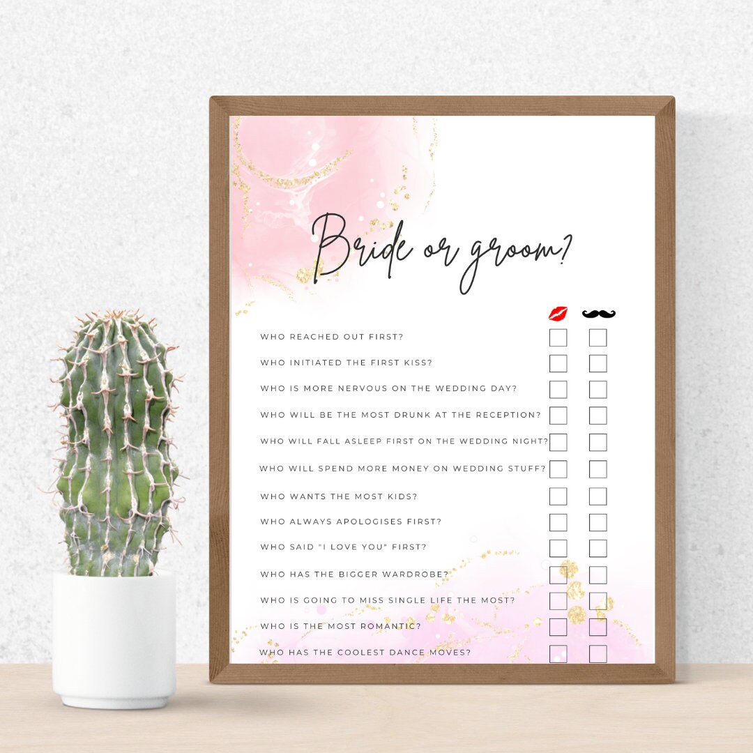 Bachelorette Party Games Printable, Hen Do Games, Bridal Shower Games