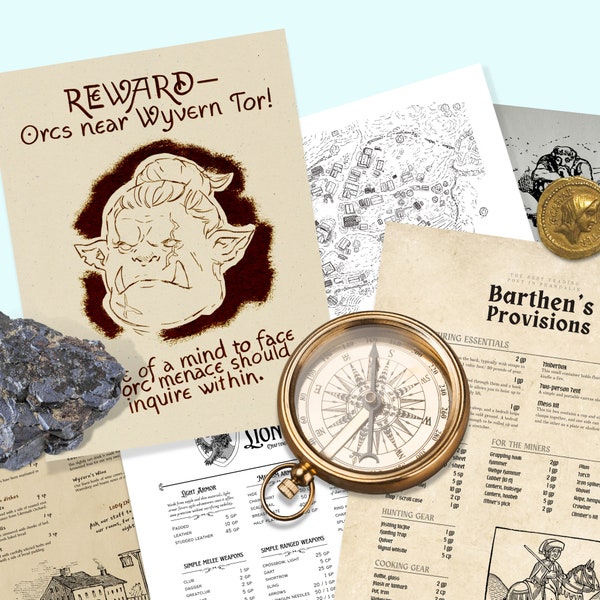 Lost Mine of Phandelver D&D Bundle - Dungeons and Dragons Handout Bundle / RPG Game Printable Add-On / DM's Tools / Dungeon Master Assets