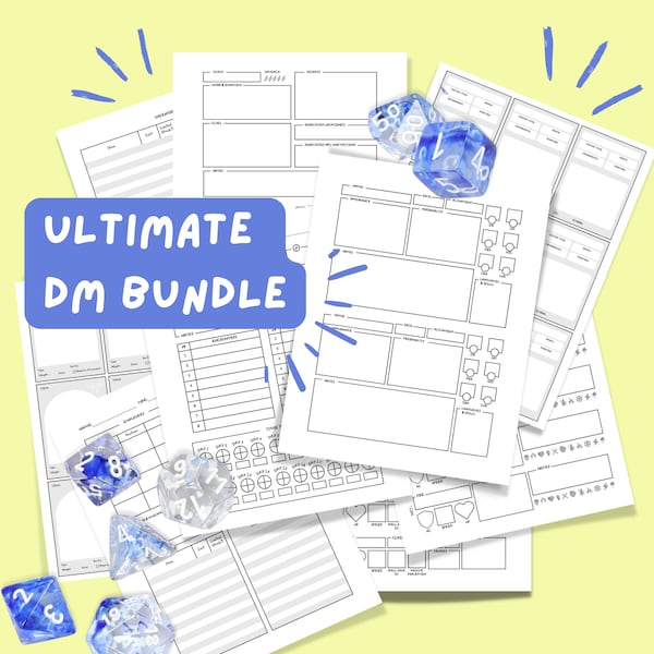 Ultimatives DM-Bundle – Dungeons and Dragons-Einsteigerpaket / druckbares RPG-Spiel-Add-On / DnD-Tools / Dungeon Master-Assets