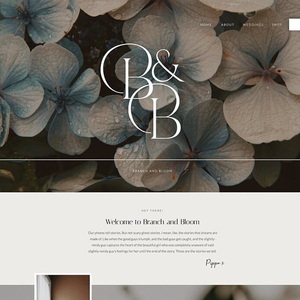 Showit Website Template | Florists and Floral Creatives | Ecomm Capabilities | Bold and Elegant | Full Showit Website with 8 Pages + Blog