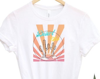 Desert tshirt Sunset tshirt Sunset vibes tshirt cactus and sun shirt cactus shirt cactus tshirt vibes shirt
