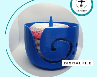 YARN BOWL with handle , 3d model, Digital File, STL