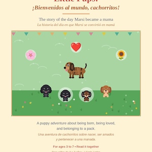 Printable Kids Book PDF – Bilingual English Spanish Puppy Book for Ages 3-7 | Libro Bilingüe Para Niños | Instant Download