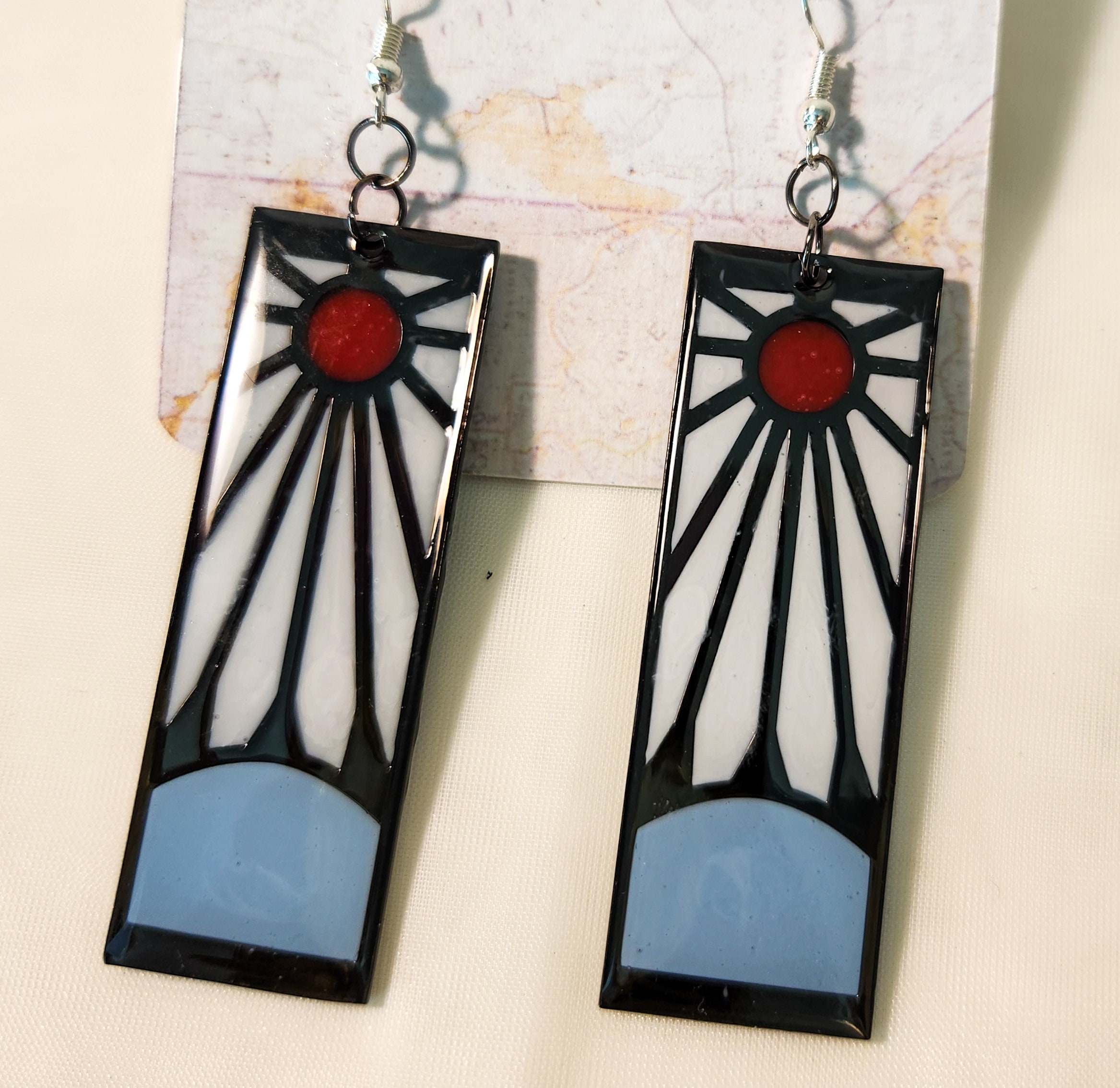 Tanjiro Kamado Tanjirou Hanafuda Earrings Cosplay Earrings Anime Gift