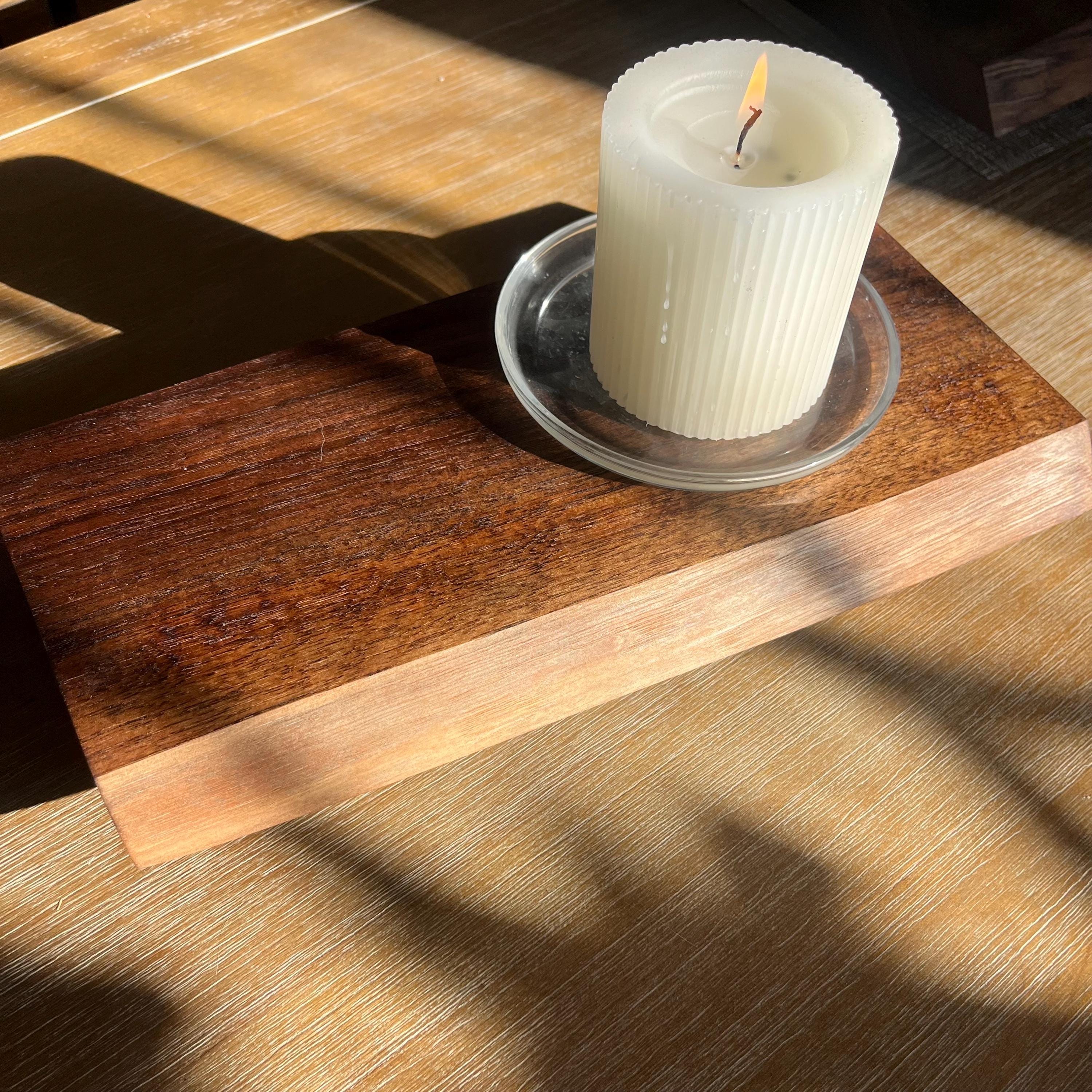 Wooden Bathroom Tray Live Edge Riser: Decorative Walnut Rustic Sink ...