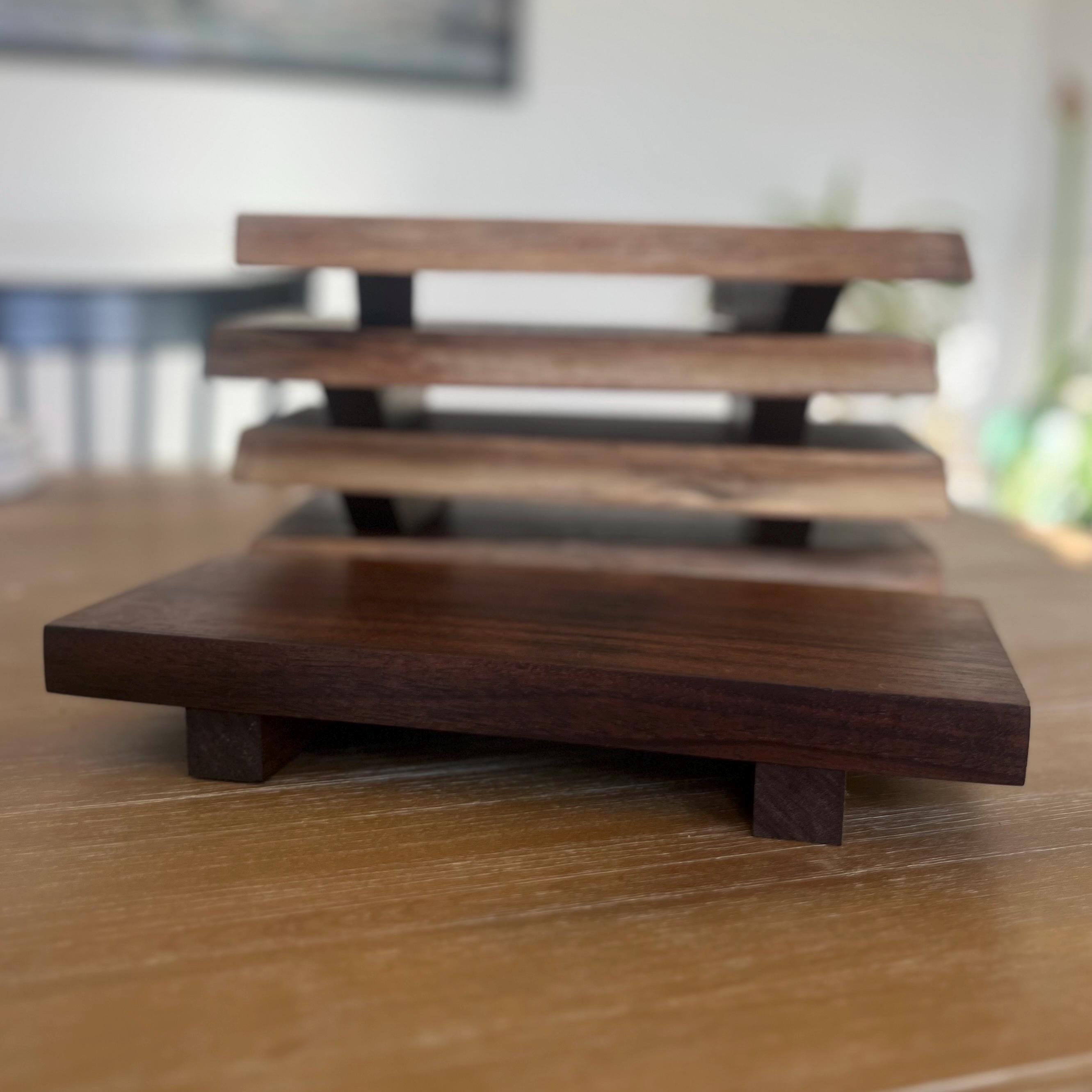 Wooden Bathroom Tray Live Edge Riser: Decorative Walnut Rustic Sink ...