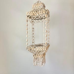 Vintage Shell Chandelier, Vintage 1970s, Plant Hanger, Boho, Bohemian, Hippie, Pendant, Living Room, Beach House, Eclectic, Retro, Nautical